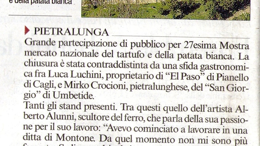 2014 Pietralunga Corriere dell'Umbria 28 Ottobre 2014